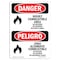 Signmission Safety Sign, OSHA Danger, 7" Height, Highly Combustible Area Bilingual Spanish OS-DS-D-57-VS-1352 - alternate 1